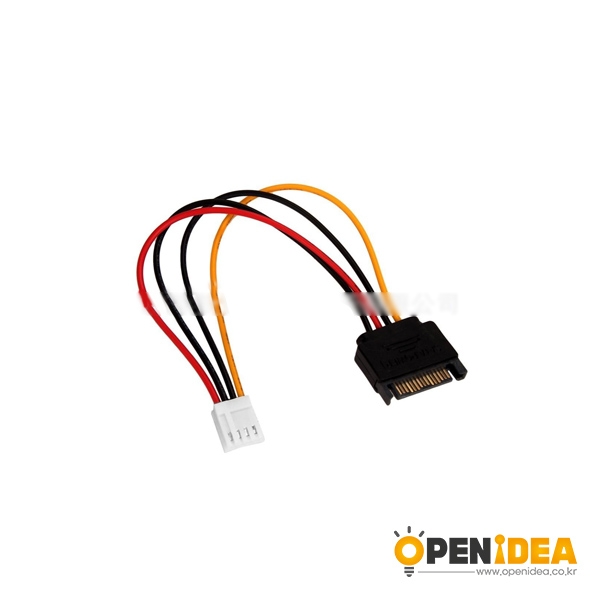 Mini 4pin F to 15 Pin SATA 전원 케이블 M 0.2M [OPEN-BL032-008]
