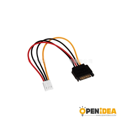 Mini 4pin F to 15 Pin SATA 전원 케이블 M 0.2M [OPEN-BL032-008]