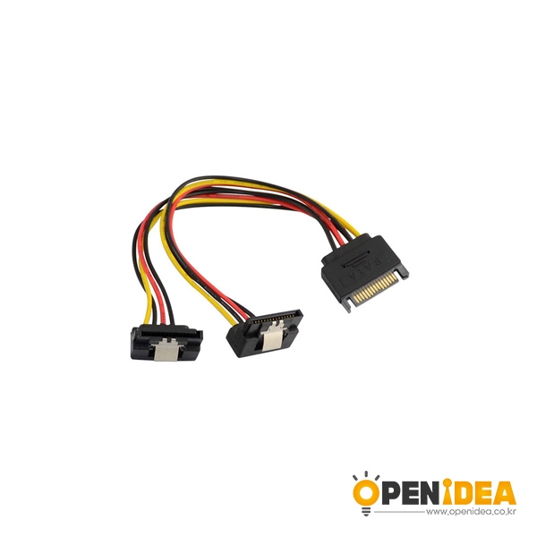시리얼 ATA SATA 어댑터 케이블 15 Pin M to 2F 90도 0.2M [OPEN-BL032-009]