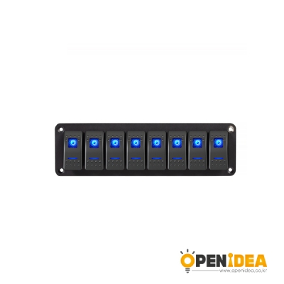 자동차 캠핑카 요트 튜닝 패널 버튼 스위치 12V-24V 8갱 [OPEN-SG009-005]