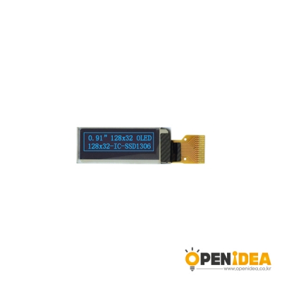 0.91 인치 OLED 디스플레이 모듈 SSD1306 128x32 LCD 블루 [OPEN-TI40-018]
