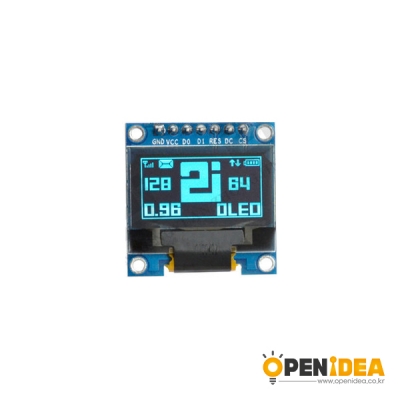 0.96 인치 OLED 디스플레이 모듈 128X64 ssd1306 핀 납땜 블루 [OPEN-TI40-021]