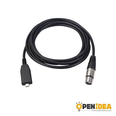 핸드폰 PC TYPE-C to XLR 캐논 오디오 마이크 연장 케이블 2M [OPEN-BL012-004-01]