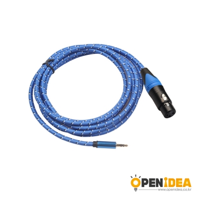 3.5mm XLR 캐논 수-암 플러그 오디오 마이크 연장 케이블 3M 판랑 [OPEN-BL012-007]