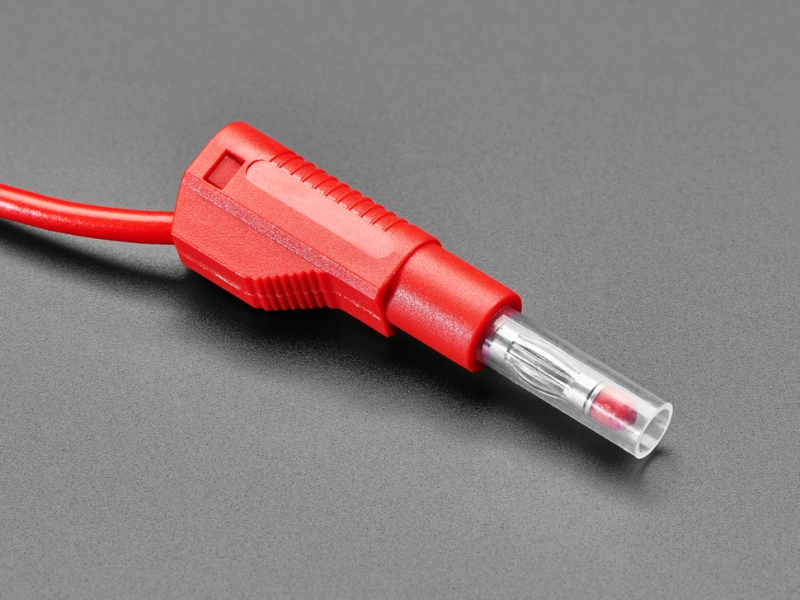 Retractable Stacking Banana Plug Cable - Red 0.5 meter long