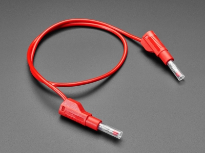 Retractable Stacking Banana Plug Cable - Red 0.5 meter long