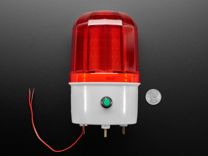 Rotating LED Warning Light with Adjustable Volume Buzzer Alarm