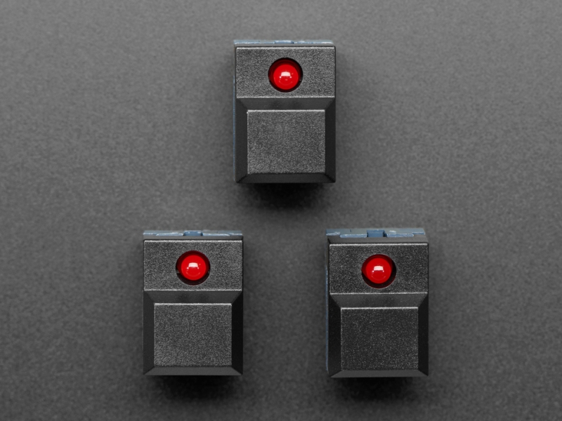 Step Switch with LED - Three Pack of Black with Red LED - PB86