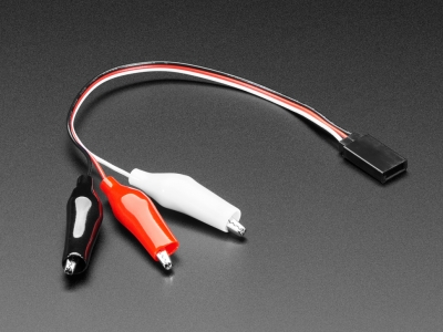 Shrouded Servo to Alligator Clip Cable - 17cm long