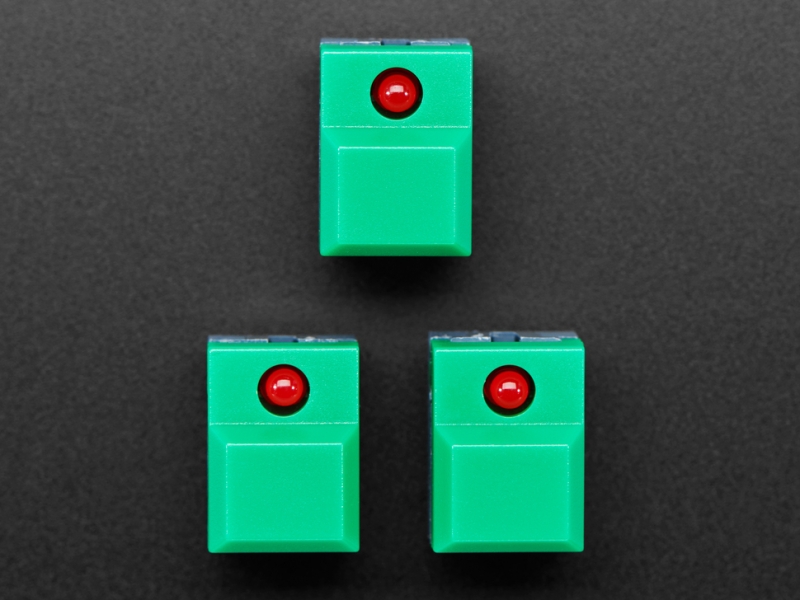 Step Switch with LED - Three Pack of Green with Red LED - PB86