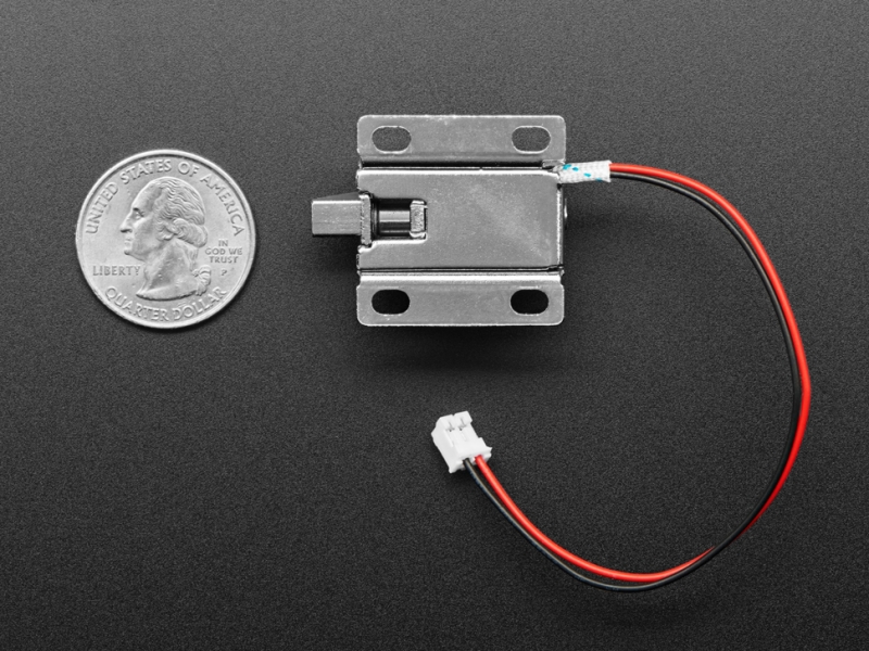 Small Lock-style Solenoid 6VDC @ 600mAh with 2-pin JST