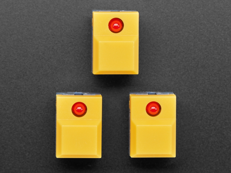 Step Switch with LED - Three Pack of Yellow with Red LED - PB86-A1