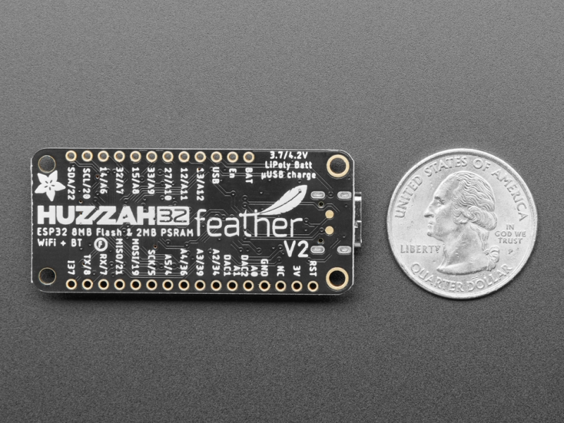 Adafruit ESP32 Feather V2 w.FL Antenna - 8MB Flash + 2 MB PSRAM - STEMMA QT