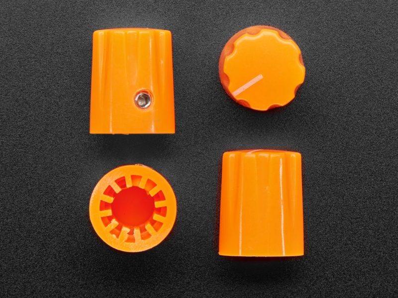 Orange Micro Potentiometer Knob - 4 pack