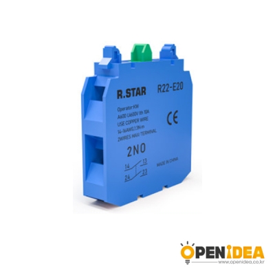 R.star 버튼 스위치 22mm 보조접점 10A R22-E20 2NO 정상 개방 [OPEN-SA022-003]
