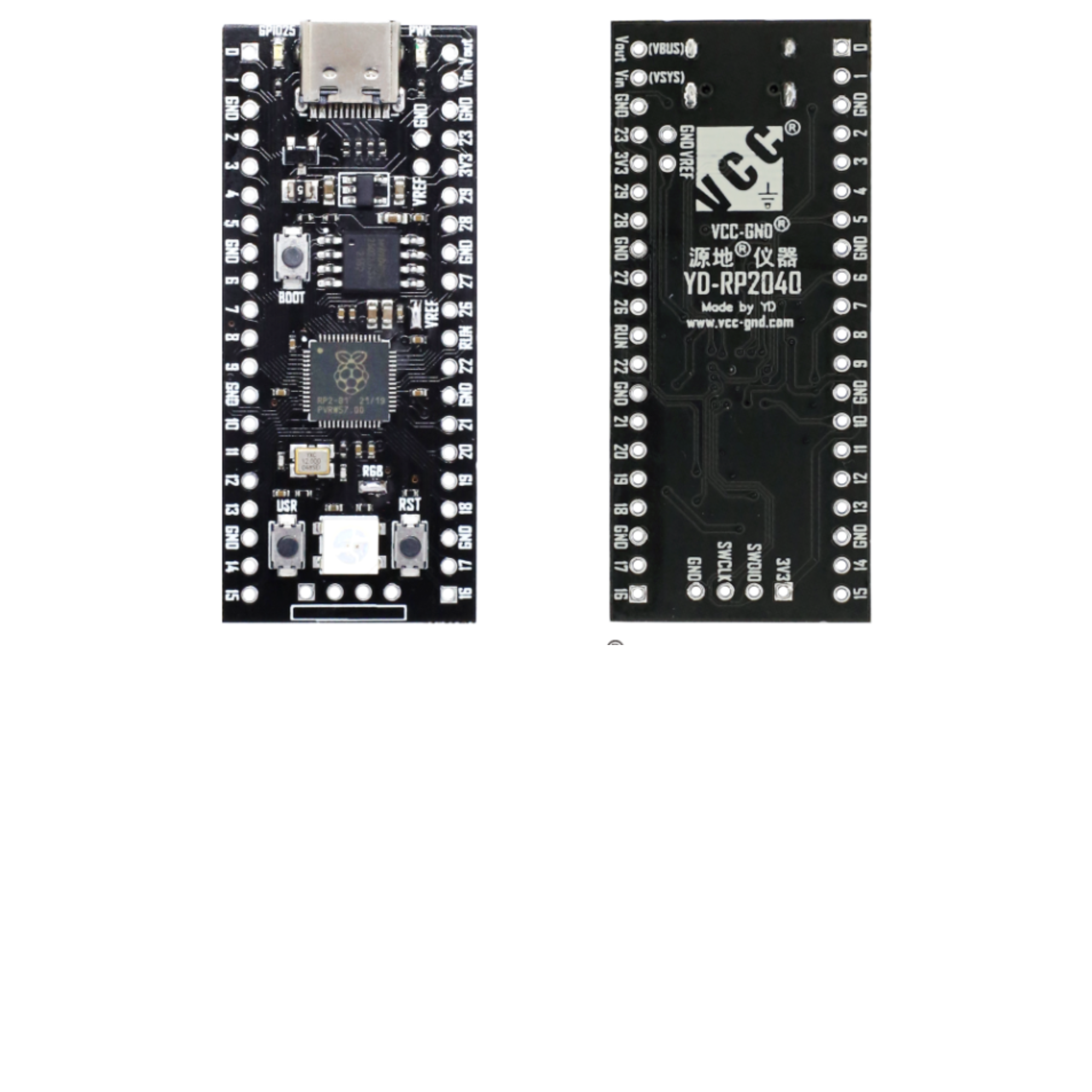YD-RP2040 vcc-gnd 스튜디오 Raspberry Pi Pico-PLUS MCU 보드 마이크로 컨트롤러 보드 [OPEN-ZTC63-02]