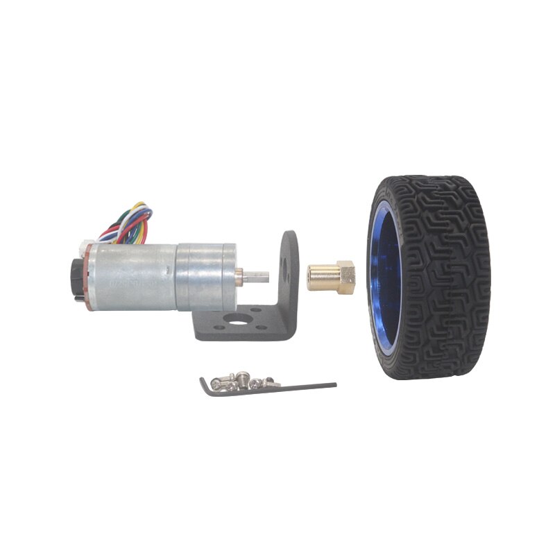 홀 신호 DC 6V 12V 24V 12-1360 RPM 인코더 커플 링 소형 기어 모터 65mm 휠 로봇 용 스마트 카 키트 DIY [OPEN-ZMA23-14]