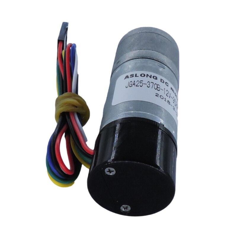 12V 전기 모터 Jga25-370B Dc 기어 모터 인코더 저속 브러시 DIY 마이크로 감속기 토크 모터 금속 기어 박스 감속기 [OPEN-ZMA23-01]