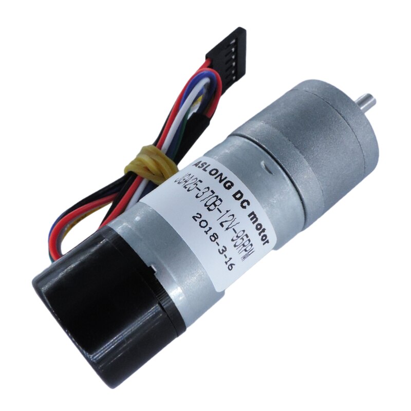 12V 전기 모터 Jga25-370B Dc 기어 모터 인코더 저속 브러시 DIY 마이크로 감속기 토크 모터 금속 기어 박스 감속기 [OPEN-ZMA23-01]