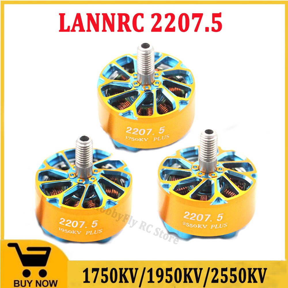 LANNRC 2207.5 1750KV 1950KV 2550KV 3-6S 브러시리스 모터 5mm 샤프트 호환 RC FPV 레이싱 드론 용 5 인치 프로펠러 [ZMA24-47]