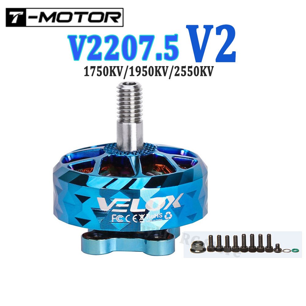 T-MOTOR VELOX VELOCE V2207.5 V2 2550KV 4S 1950KV 1750KV 6S 브러시리스 모터 RC FPV 레이싱 드론 부품 [ZMA24-51]