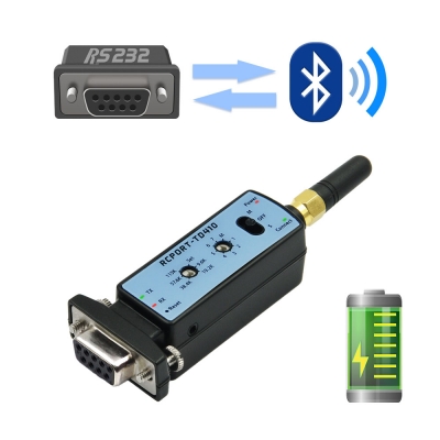 무선 시리얼통신 컨버터 RS232 블루투스 RCPORT-TD410 배터리타입