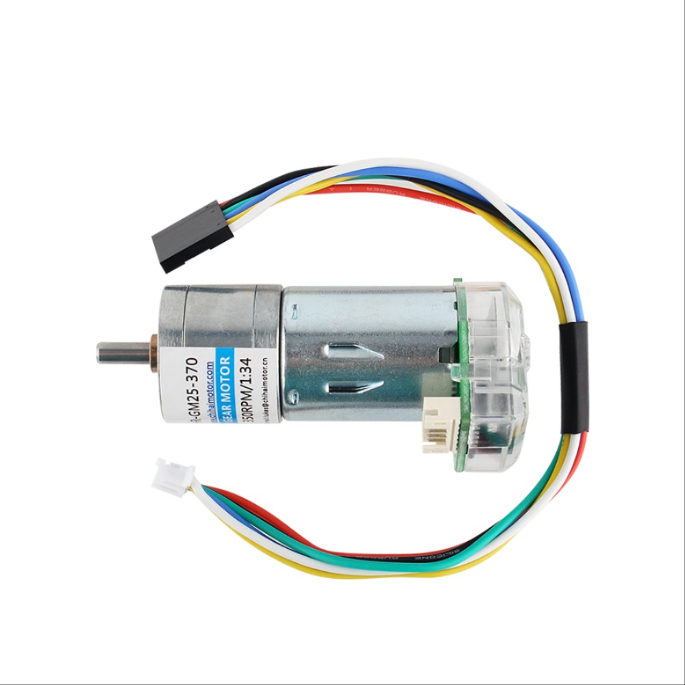 CHR-GM25-370PE 25mm 11350RPM 속도 감속기 360CPR 광전 인코더 지능형 전기 제어 장난감 자동차에 대 한 6V 12V 24V [OPRN-ZMA25-197]