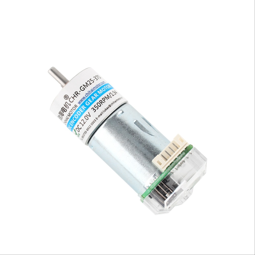 CHR-GM25-370PE 25mm 11350RPM 속도 감속기 360CPR 광전 인코더 지능형 전기 제어 장난감 자동차에 대 한 6V 12V 24V [OPRN-ZMA25-197]