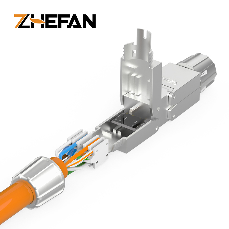 네트워크 케이블 Cat6a 차폐 Cat7 Ftp Cat6a 네트워크 커넥터 Rj45 통과 Rj45 Cat7 플러그 Cat6a 커넥터 [ZCM66-01]