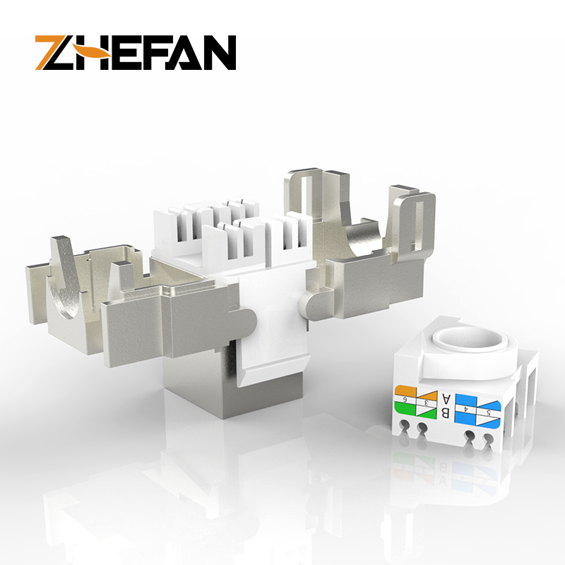 Cat6A Ftp 키스톤 잭 Rj45 툴리스 잭 모듈 식 잭 [ZCM66-05]