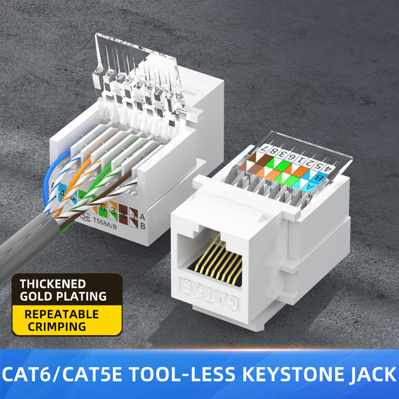 Cat6 Cat6a Cat5e Rj45 키스톤 잭 Utp 8p8c 모듈 커넥터 Cat6 Rj45 모듈 잭 Rj45 Cat6 키스톤 잭 [ZCM66-38]