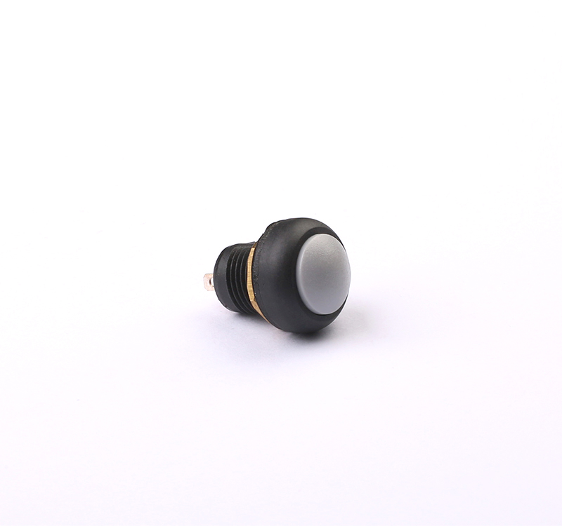 Toowei 12mm 래칭 플라스틱 푸시 버튼 마이크로 스위치 방수 2 핀 회색 자동차 [OPEN-ZSB10-29]