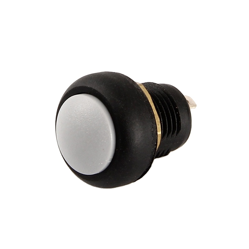 Toowei 12mm 래칭 플라스틱 푸시 버튼 마이크로 스위치 방수 2 핀 회색 자동차 [OPEN-ZSB10-29]