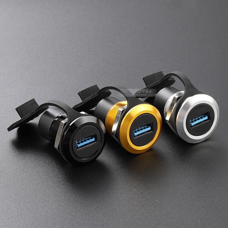 AVSSZ USB3.0 USB2.0 솔더리스 데이터 커넥터 22mm 개방 구멍 양방향 도킹 방진 소켓 장착 패널 원형 모듈 [OPEN-ZCF23-19]