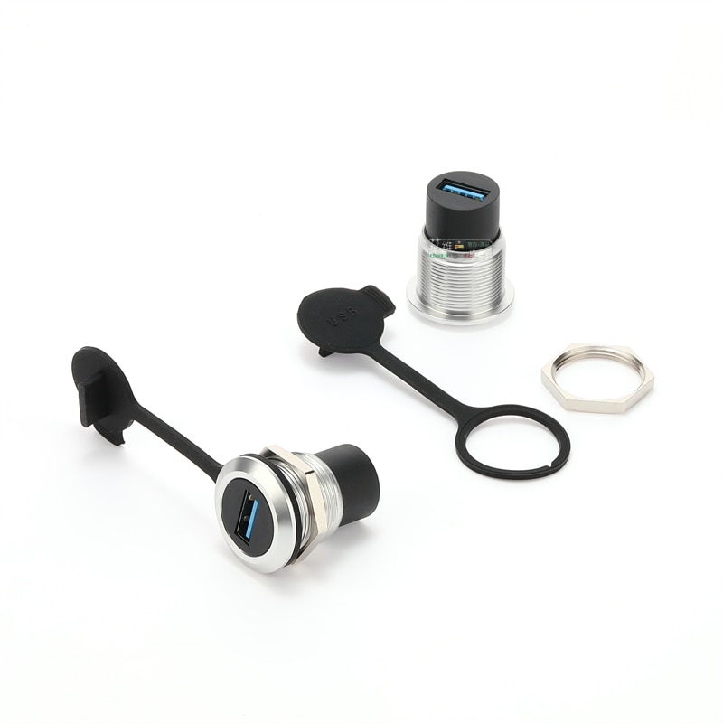 AVSSZ USB3.0 USB2.0 솔더리스 데이터 커넥터 22mm 개방 구멍 양방향 도킹 방진 소켓 장착 패널 원형 모듈 [OPEN-ZCF23-19]