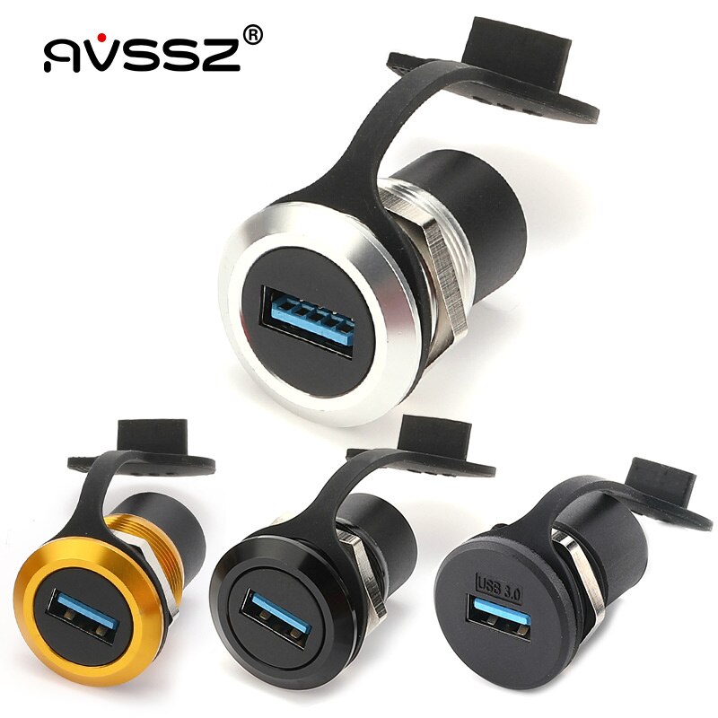 AVSSZ USB3.0 USB2.0 솔더리스 데이터 커넥터 22mm 개방 구멍 양방향 도킹 방진 소켓 장착 패널 원형 모듈 [OPEN-ZCF23-19]
