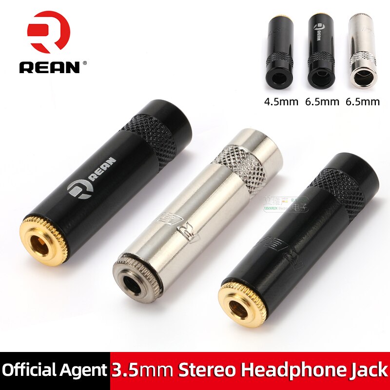 NEUTRIK-REAN 잭 3.5mm 스테레오 암 플러그 1 8 인치 3 극 TRS 헤드폰 컴퓨터 수리 금 주석 도금 용접 납땜 플러그 [OPEN-ZCF23-27]