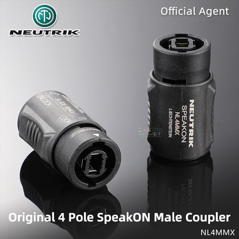 Neutrik 4 극 SpeakON 잠금 커플러 NL4MMX 빠른 잠금 케이블 커넥터 수-수 성별 변경 스피커 연결기 [OPEN-ZCF23-42]