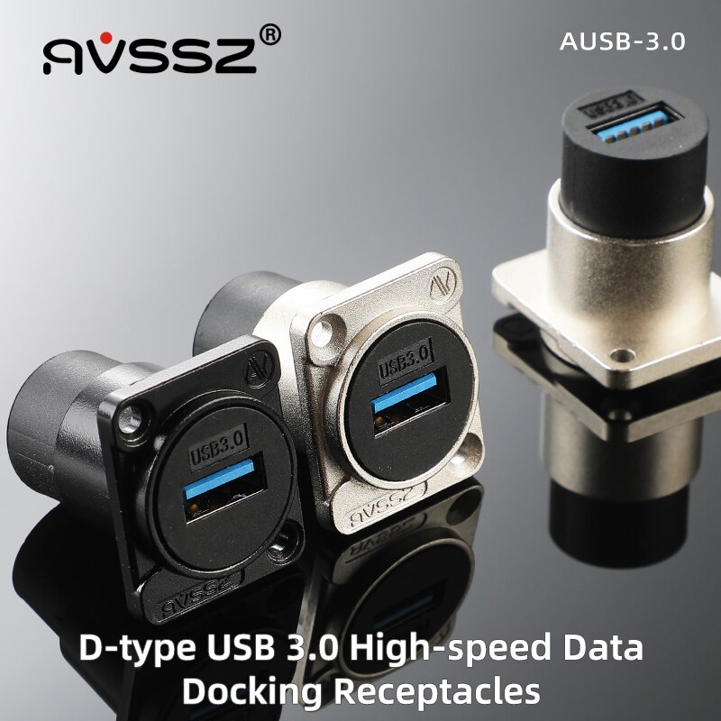 AVSSZ D 타입 USB 3.0 2.0 커넥터 암-암 패널 마운트 섀시 커넥터 납땜 없는 소켓 고속 전송 [OPEN-ZCF23-55]
