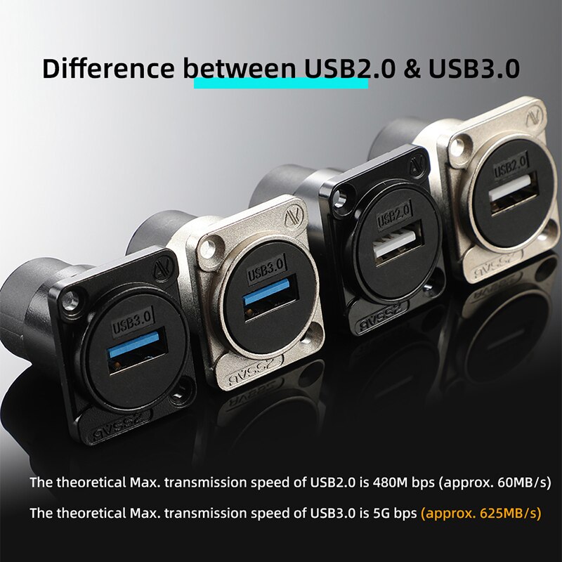 AVSSZ D 타입 USB 3.0 2.0 커넥터 암-암 패널 마운트 섀시 커넥터 납땜 없는 소켓 고속 전송 [OPEN-ZCF23-55]