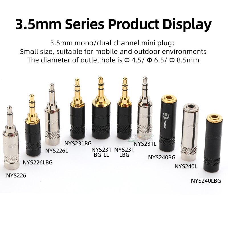 NEUTRIK REAN 잭 3.5mm 1 8 인치 스테레오 헤드폰 플러그 암수 녹음 라인 플러그 금도금 2 3 극 수리 용접 플러그 [OPEN-ZCF23-47]