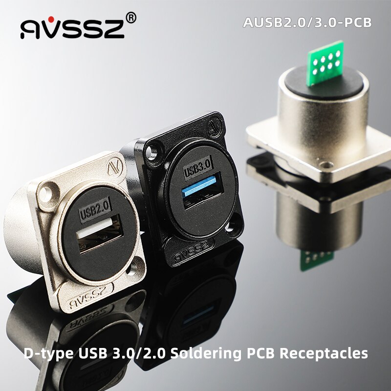 AVSSZ D 유형 USB3.0 2.0 연결 관 소켓 컴퓨터 MP3 USB A B 잭 공용 영역 변환기 Crimping PCB 납땜베이스 [OPEN-ZCF23-60]