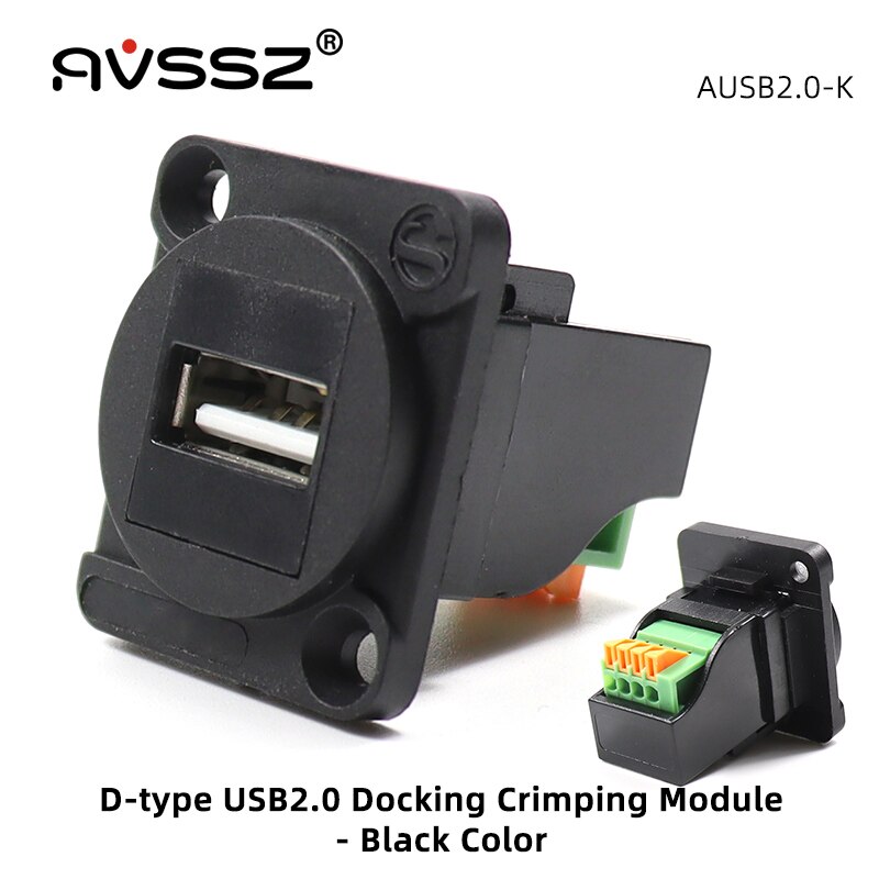 AVSSZ D 유형 USB3.0 2.0 연결 관 소켓 컴퓨터 MP3 USB A B 잭 공용 영역 변환기 Crimping PCB 납땜베이스 [OPEN-ZCF23-60]