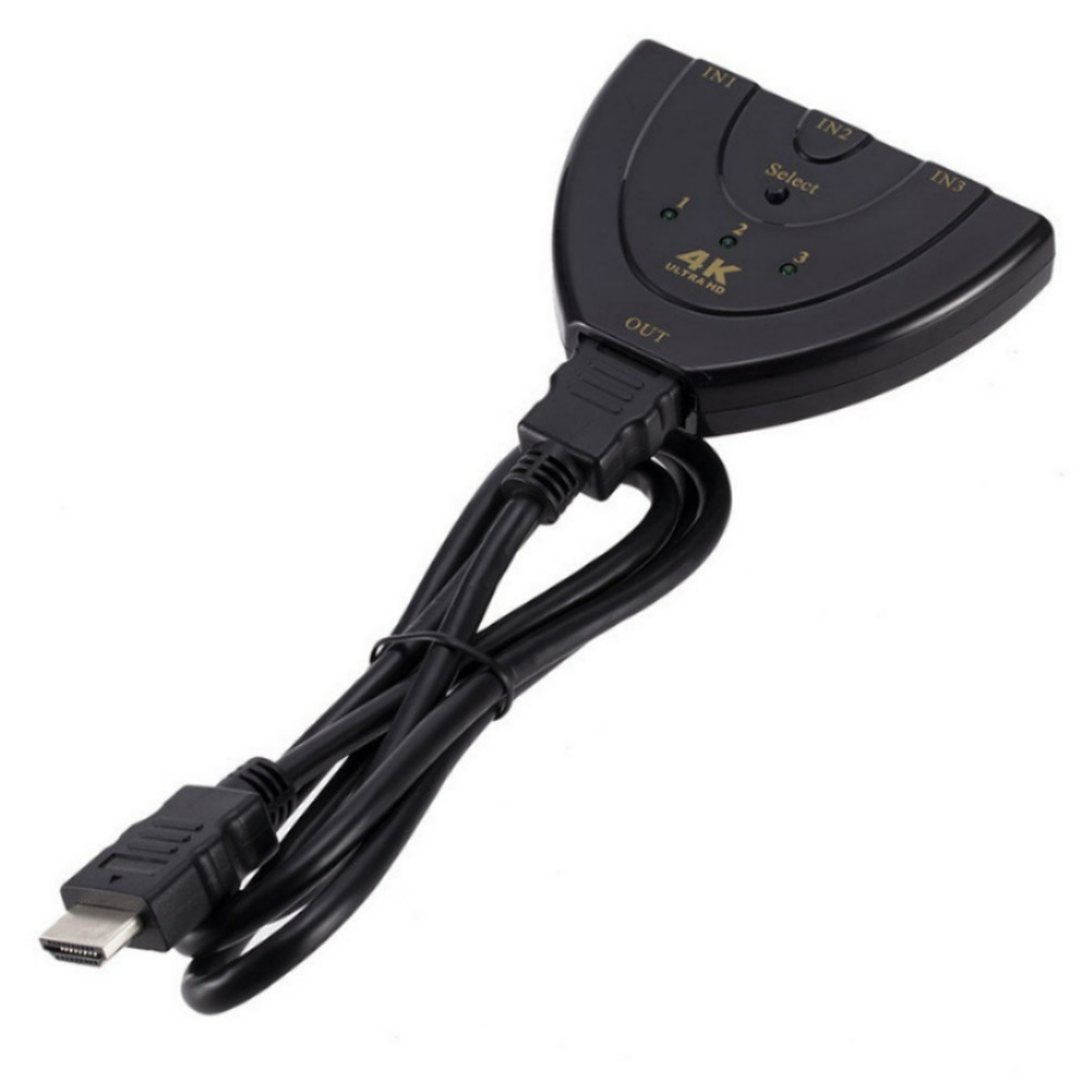 4K 3D HDMI 스위처 스플리터 3 포트 HDMI 분배기 3 in 1 out 허브 DVD HDTV Xbox PS3 PS4 용