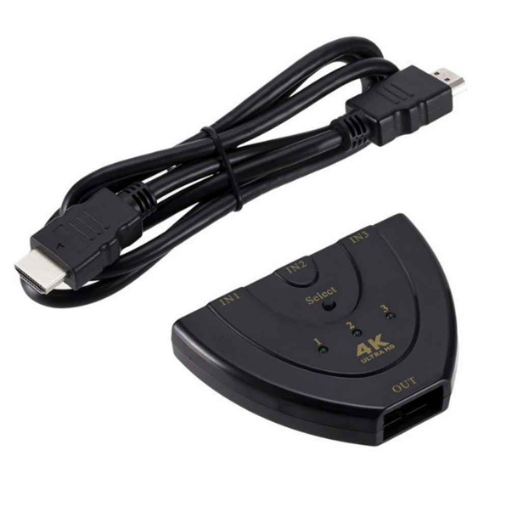 4K 3D HDMI 스위처 스플리터 3 포트 HDMI 분배기 3 in 1 out 허브 DVD HDTV Xbox PS3 PS4 용