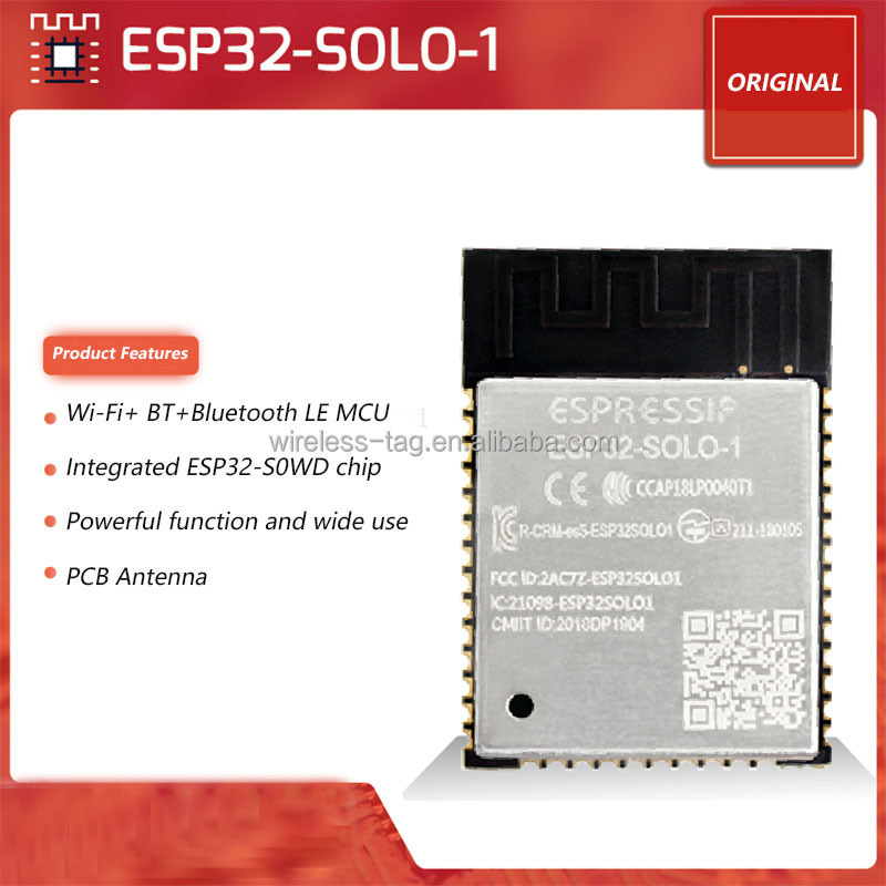 ESP32-SOLO-1 4MB SPI 플래시 ESP32-D0WD 칩 WiFi BT BLE MCU ESP32 모듈 MP3 [ZTF109-09]