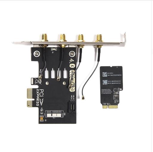 데스크톱 미니 pci-e to PCI-E 1x 어댑터용 안테나 4 개 블루투스 4.0 브로드 캠 무선 와이파이 카드 [ZTF110-63]
