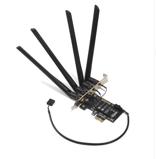 데스크톱 미니 pci-e to PCI-E 1x 어댑터용 안테나 4 개 블루투스 4.0 브로드 캠 무선 와이파이 카드 [ZTF110-63]