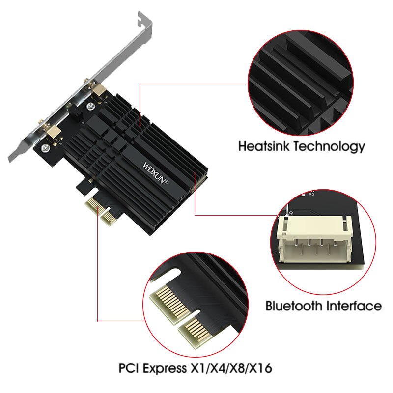 인텔 AX210 WD-AX3000 블루투스 5.2 듀얼 밴드 와이파이 카드 스프레스 네트워크 카드 와이파이 6E 3000Mbps 2.4-6G [ZTF110-64]