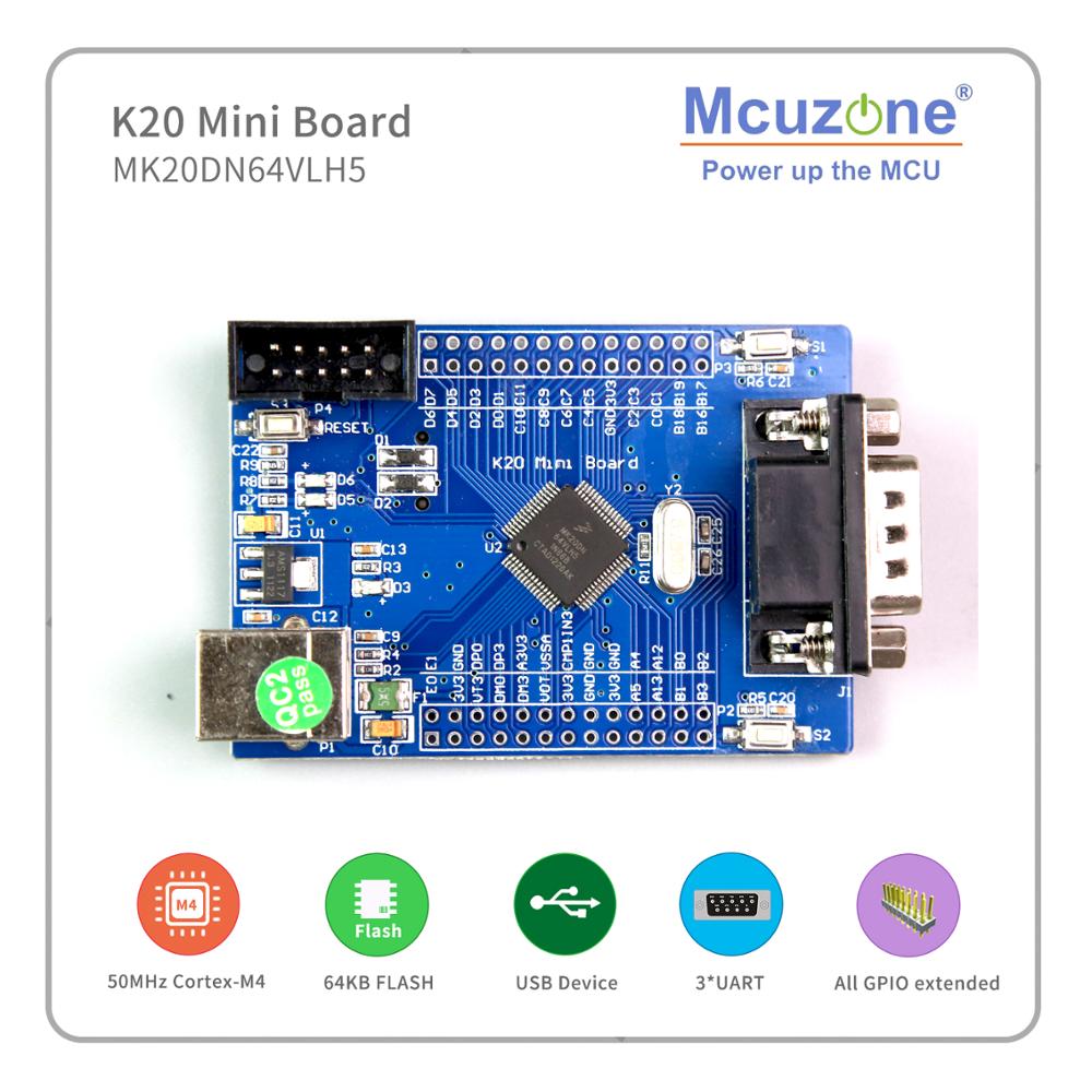 Freescale MK20DN64VLH5 미니 보드 K20 50MHz Cortex-M4 USB OTG 16Bit ADC 3UART [Mcuzone-14]